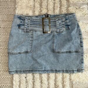 Edikted Denim Mini Skirt